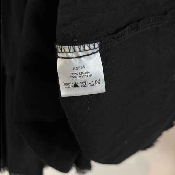 Black Linen Babydoll Dress - Picture 4 of 8